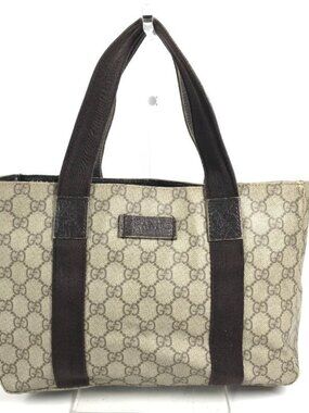 Gucci Handbag Logo GG Supreme Canvas Beige